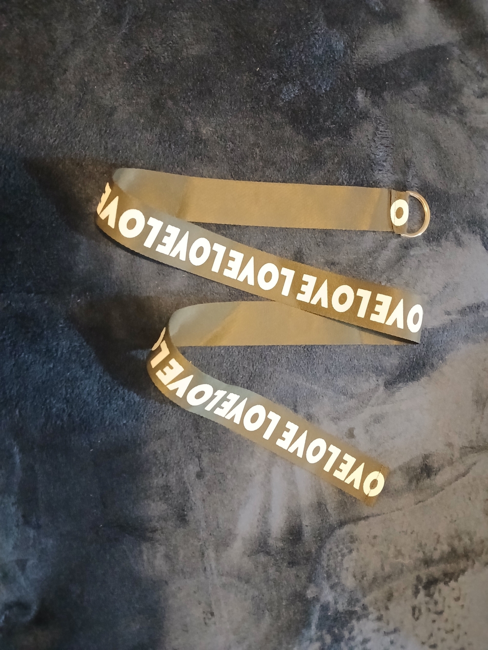 Girls Love Black and White Graphic D-Ring Belt